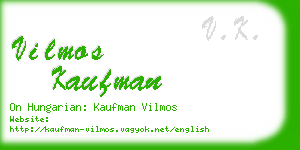 vilmos kaufman business card